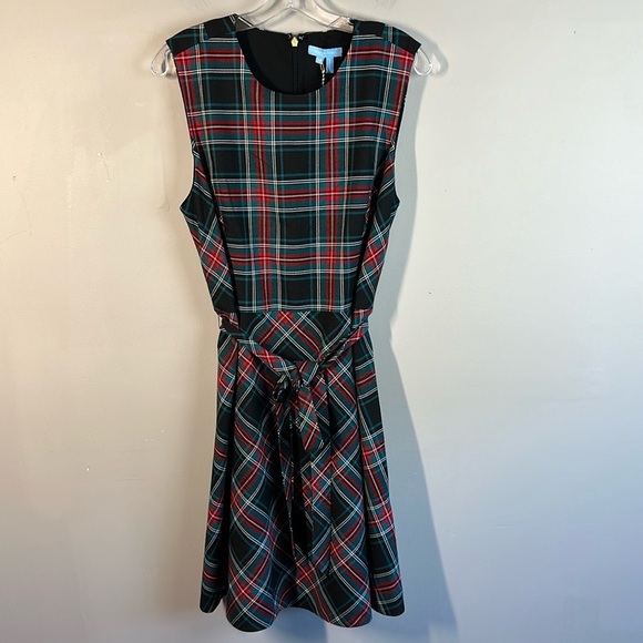 NWT Draper James Georgia Tartan Plaid Love Circle Waist Tree Dress Size 14 - Picture 3 of 16